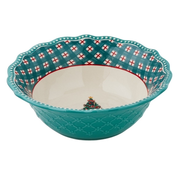 2022 New Pioneer Woman Wishful Winter Holiday Teal 3 Piece Place Setting - Picture 3 of 6